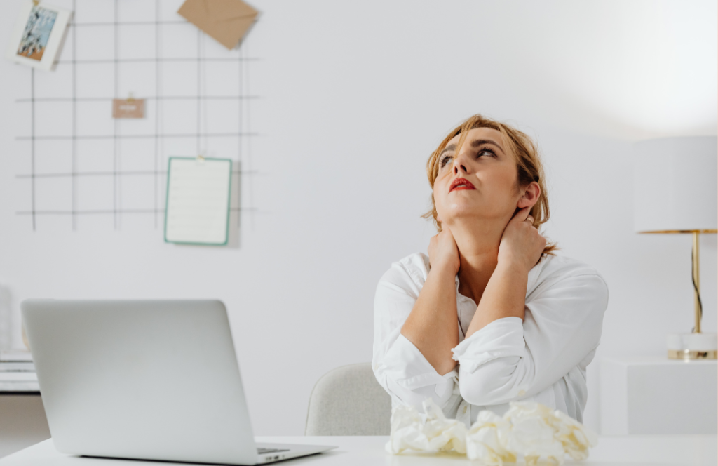 a woman feel tired and stressful from work