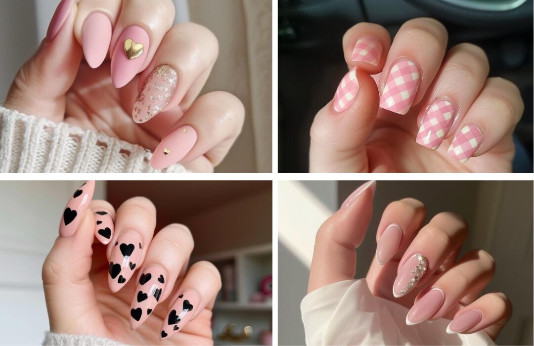 aesthetic pink nail designs
