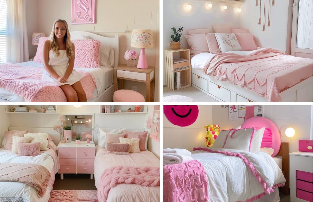 pink dorm room decor ideas